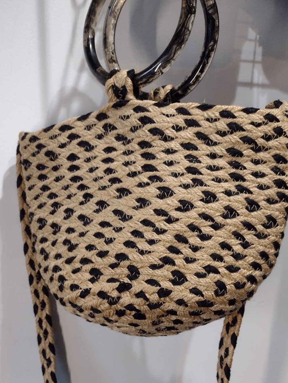 Aritzia-Main Character Woven Jute Crossbody Bag- Boho Hippy Natural Neutral Chic - Picture 5 of 8